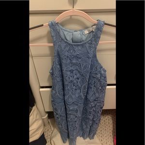 Blue lace floral dress